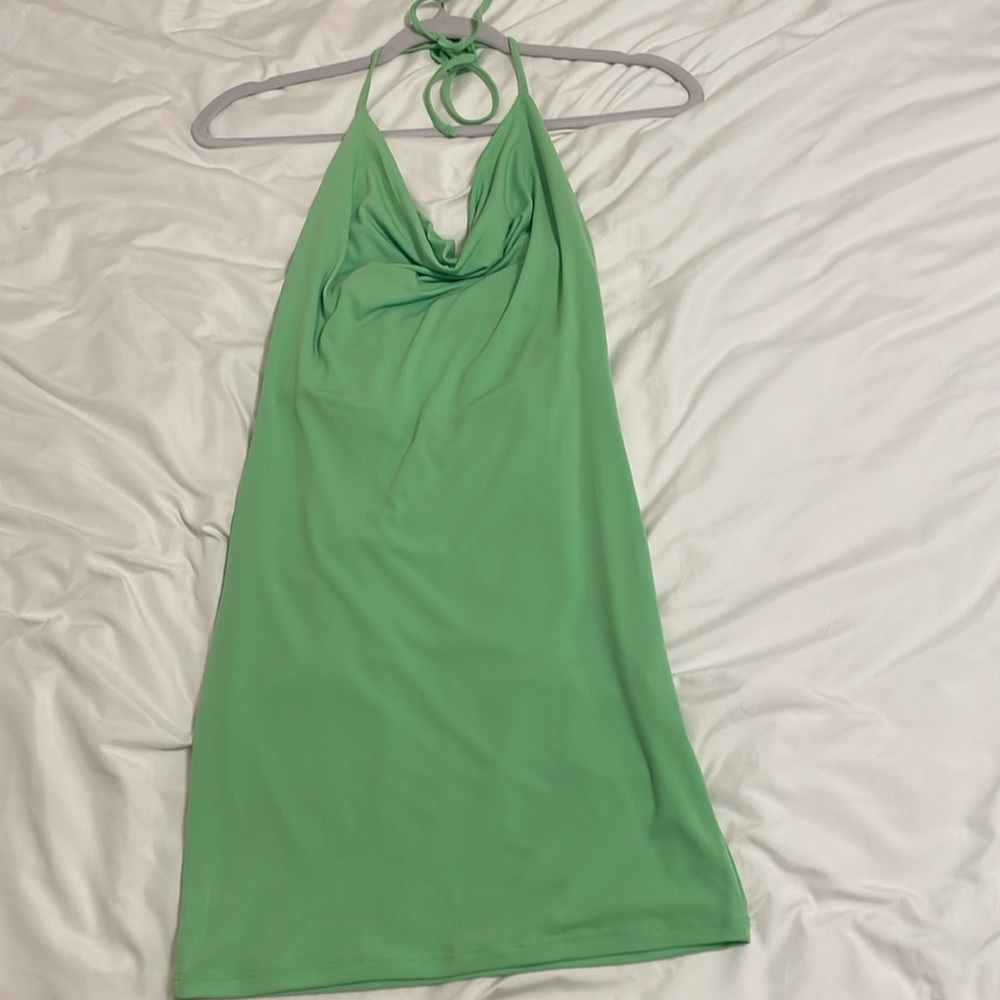 Forever 21 green halter mini dress